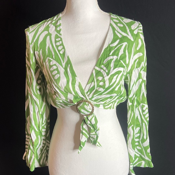 House of Harlow 1960 Green and White Zebra Print Set - Picture 2 of 9